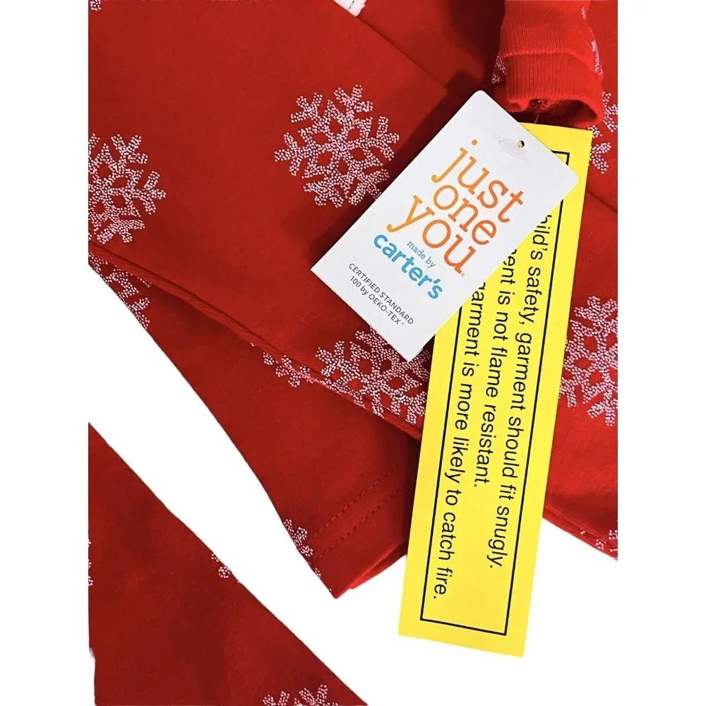Carter’s Toddler Girl Santa Holiday Long Sleeve‎ Tee Pants Pajamas 4 Piece
